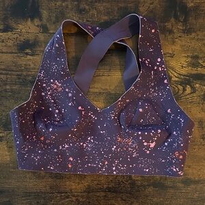 Women's Athleta Reversible Purple Splatter Sports Bra